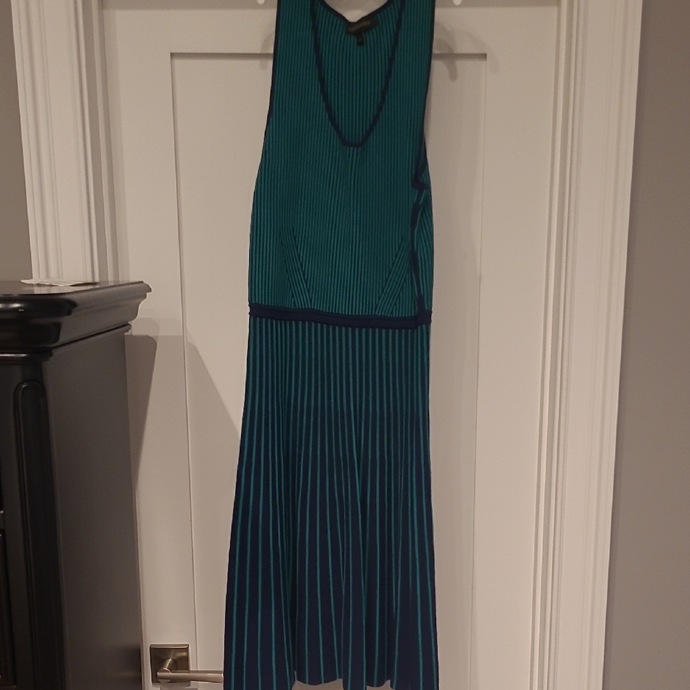 Banana Republic Teal and Navy Midi Dress